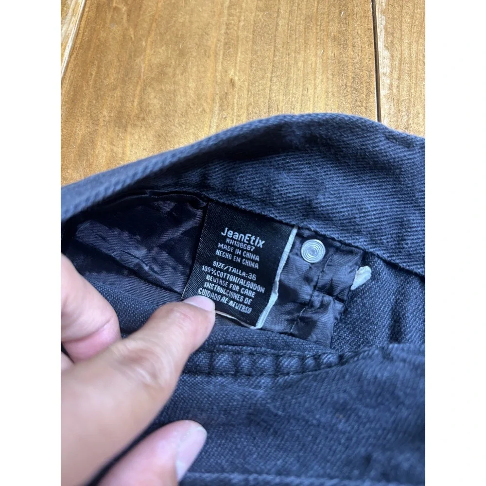 JEANETIX Men's Black Denim Shorts Size 36 Regular Fit Cotton Jean Bermuda